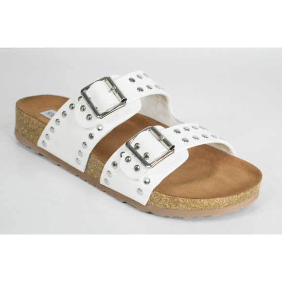 steve madden white studded sandals